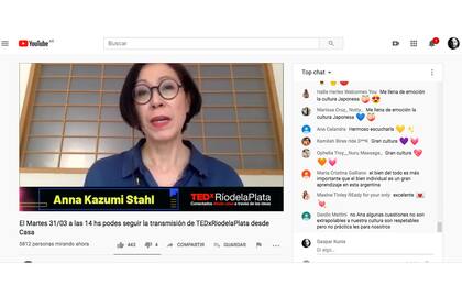 En la charla TEDxRíodelaPlata que dio online recibió comentarios de los espectadores