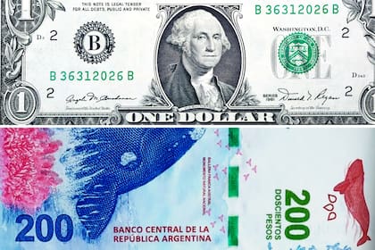 1 dólar= 200 pesos