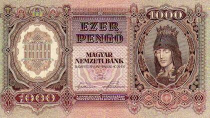 1.000 pengő de 1943, la denominación más alta hasta la hiperinflación.