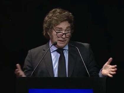 Javier Milei durante su discurso en Latam Economic Forum