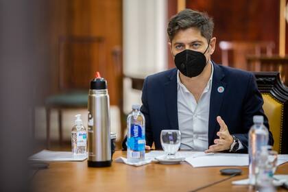 14 de abril de 2021. El Gobernador de la Provincia de Buenos Aires, Axel Kicillof, se reunió por videoconferencia con intendentes y autoridades del Banco Provincia.
Foto: Mariano Sanda