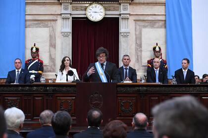 143 Apertura Sesiones Ordinarias del Congreso de la Nacion, el 1 de marzo de 2025, en Buenos Aires;
Javier Milei y Victoria Villarruel