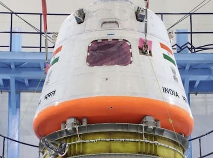 18/10/2023 Prorotipo de cápsula para tripulación de la misión Gaganyaan. La India implementará su programa espacial para contar con una estación espacial propia en 2035 y el envío del primer astronauta de esta nacionalidad a la Luna para 2040. POLITICA INVESTIGACIÓN Y TECNOLOGÍA ISRO