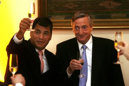19 de Septiembre de 2007, Néstor Kirchner recibe a Rafael Correa en la cancillería