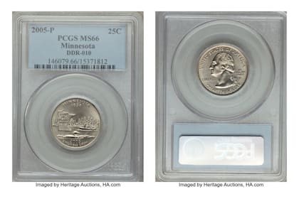 2005-P Minnesota con reverso de matriz doble (Foto Heritage Auctions)