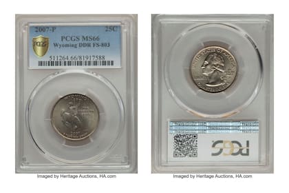 2007-P Wyoming con reverso de matriz doble, (Foto Heritage Auctions)
