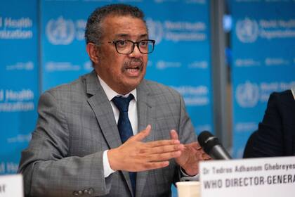 21/02/2020 El director general de la Organización Mundial de la Salud (OMS), Tedros Adhanom Ghebreyesus, durante la rueda de prensa diaria sobre el coronavirus Covid-19. 21 de febrero de 2020. SALUD OMS