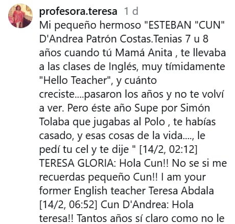 La despedida pública de quien fuera la profesora de inglés de Esteban
