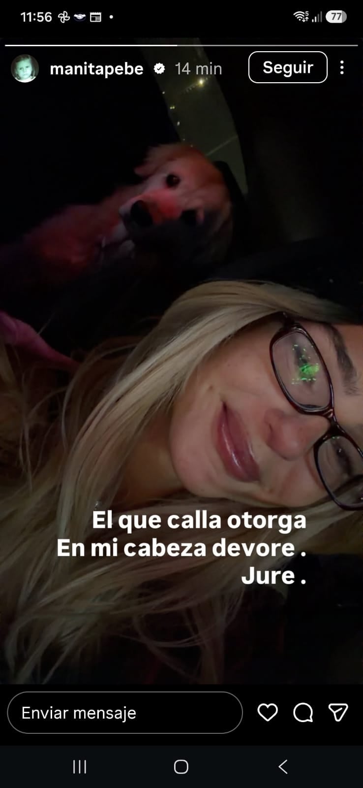 El llamativo posteo de Juanita Tinelli