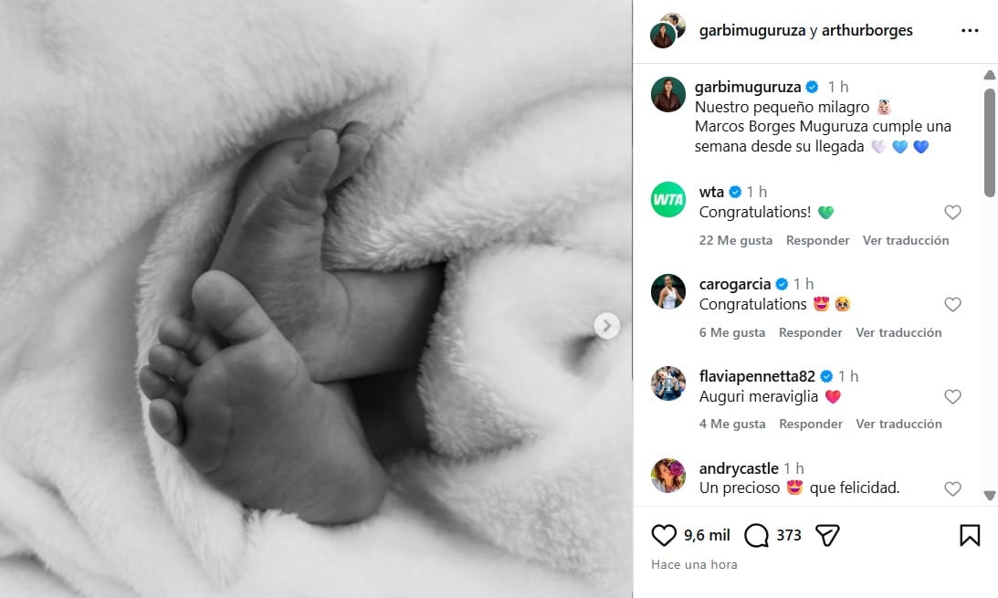 Garbiñe Muguruza y Arthur Borges anunciaron la llegada de su primer hijo