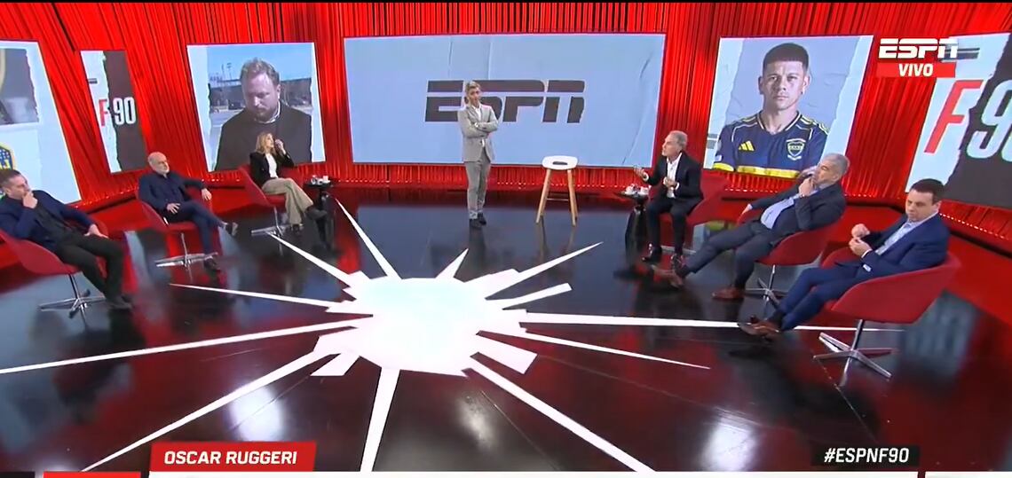 La situación de Boca generó un intenso debate entre los panelistas (Captura: ESPN)