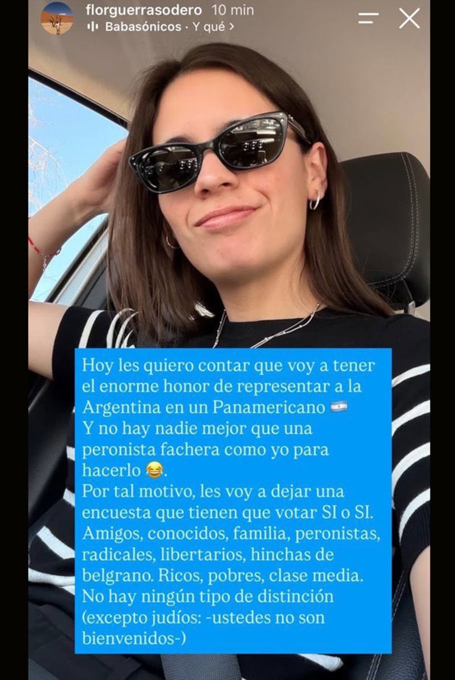 El posteo de Florencia Guerra Sodero