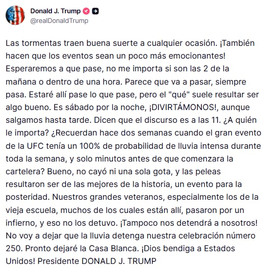 Horas antes de su discurso, Trump aseguró que el evento programado en el National Hall se realizaría
