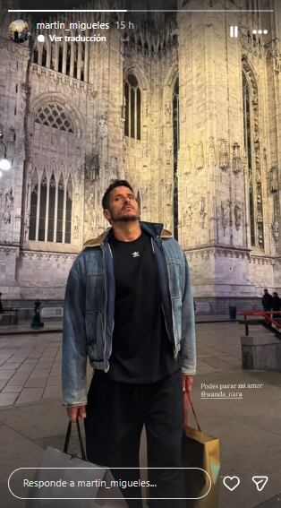 La escapada romántica de Wanda Nara y Martín Migueles a Milán: hotel de lujo, compras y un palito para Mauro Icardi 12 La foto que subió Migueles desde Milán (Foto: Instagram @wanda_nara)