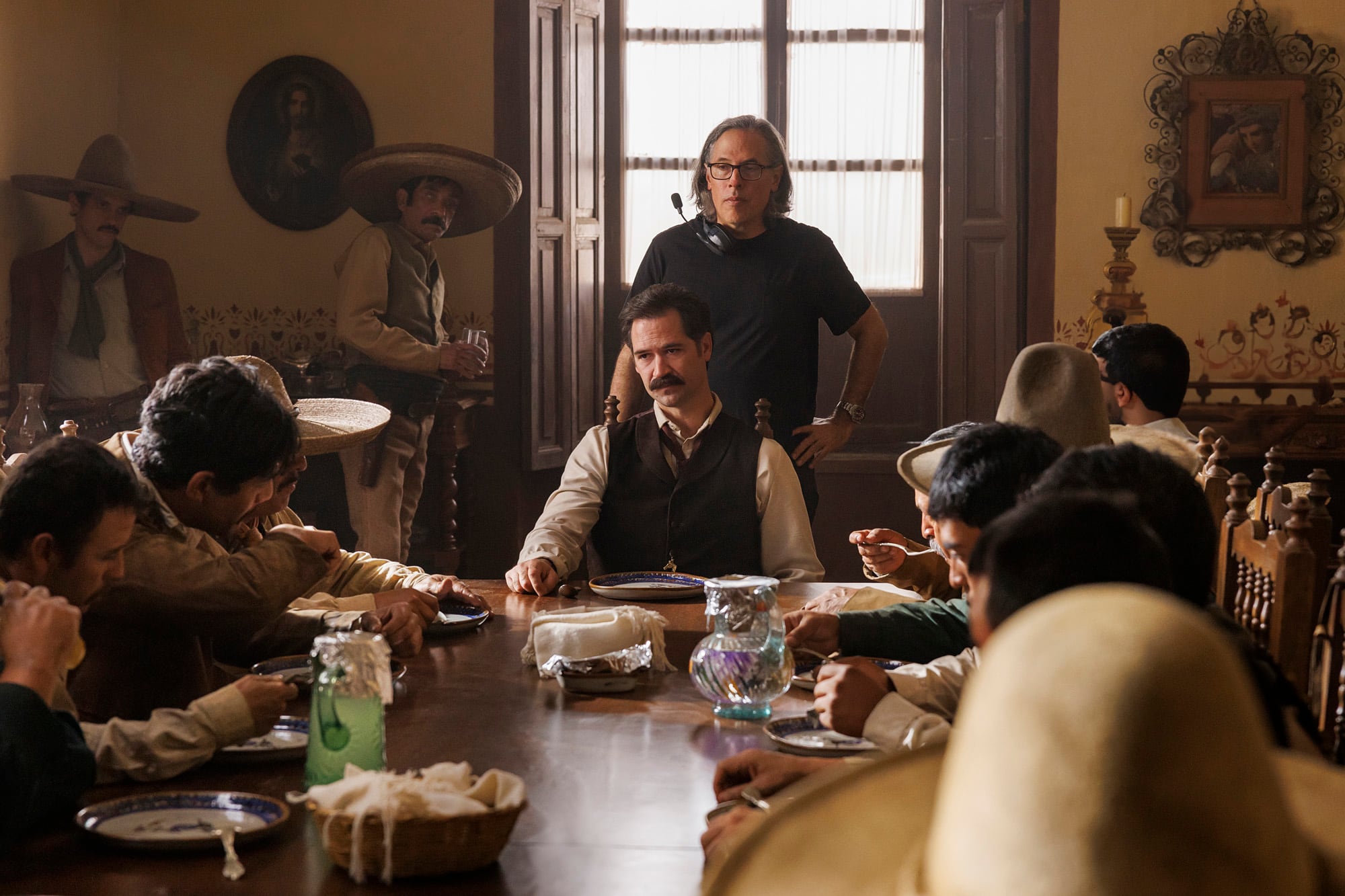 Pedro Páramo. (L to R) Rodrigo Prieto, Manuel García Rulfo in Pedro Páramo. Cr. Juan Rosas/Netflix ©2023