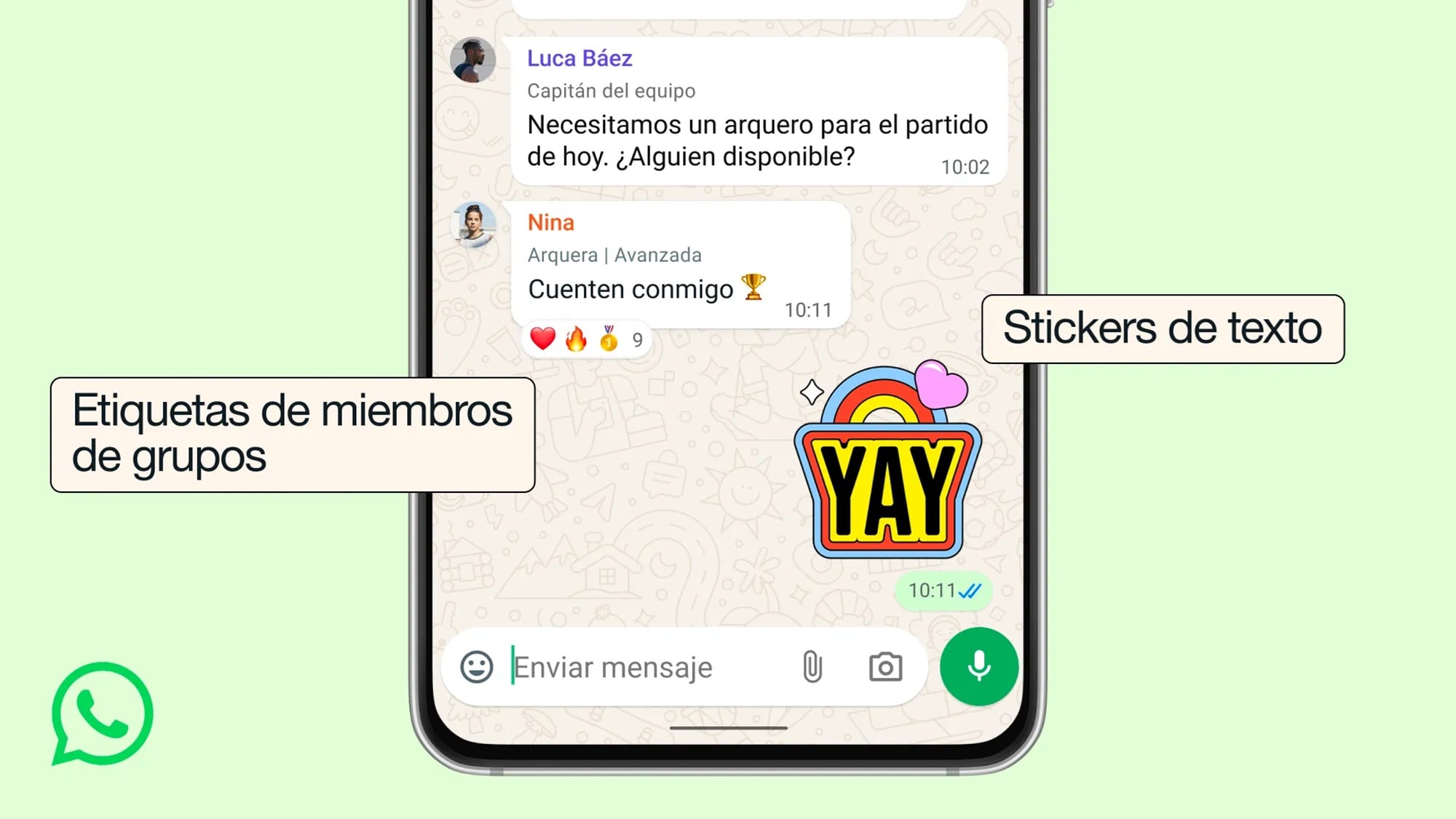 WhatsApp habilitó una herramienta para convertir palabras o frases cortas en stickers de forma instantánea