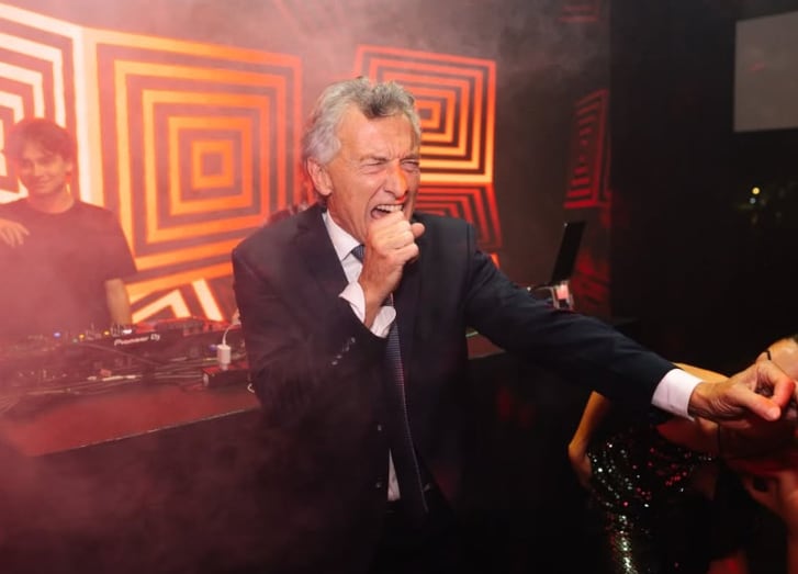 Mauricio Macri en el festejo de los 15 años de su hija Antonia