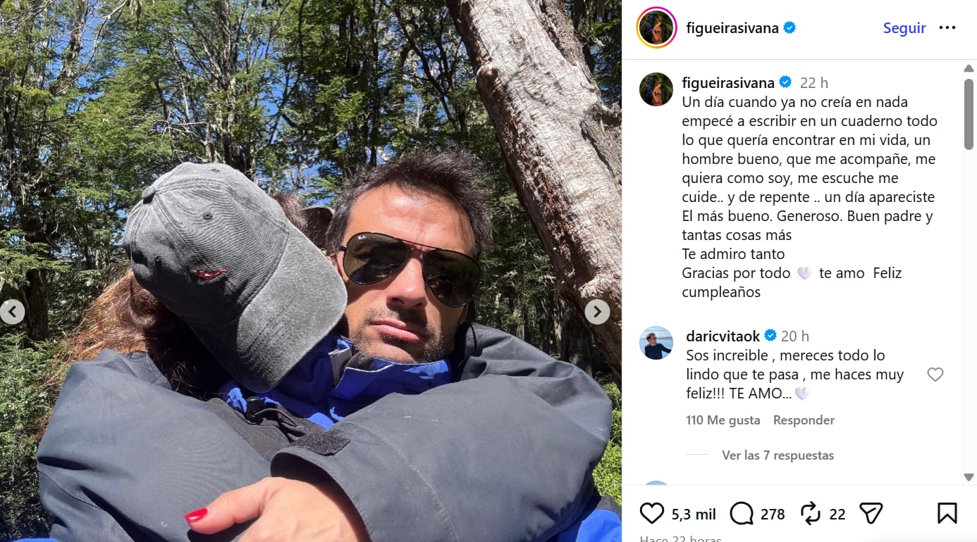 La dedicatoria de Ivana Figueiras a Darío Cvitanich y la respuesta de él
