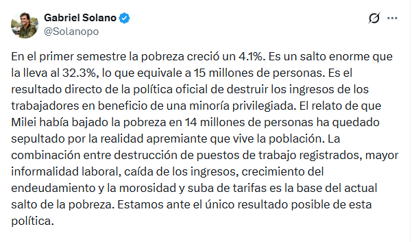 El mensaje de Solano