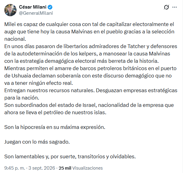 El exjefe del Ejército también se pronunció sobre las palabras del Presidente