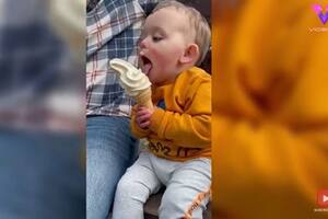 Este niño solo quería disfrutar de su helado y así reaccionó cuando su madre no paraba de molestarle