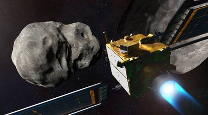 26/08/2024 Una ilustración que muestra la nave espacial DART de la NASA antes del impacto en el sistema binario de asteroides Didymos. POLITICA INVESTIGACIÓN Y TECNOLOGÍA NASA/JOHNS HOPKINS APL/STEVE GRIBBEN.