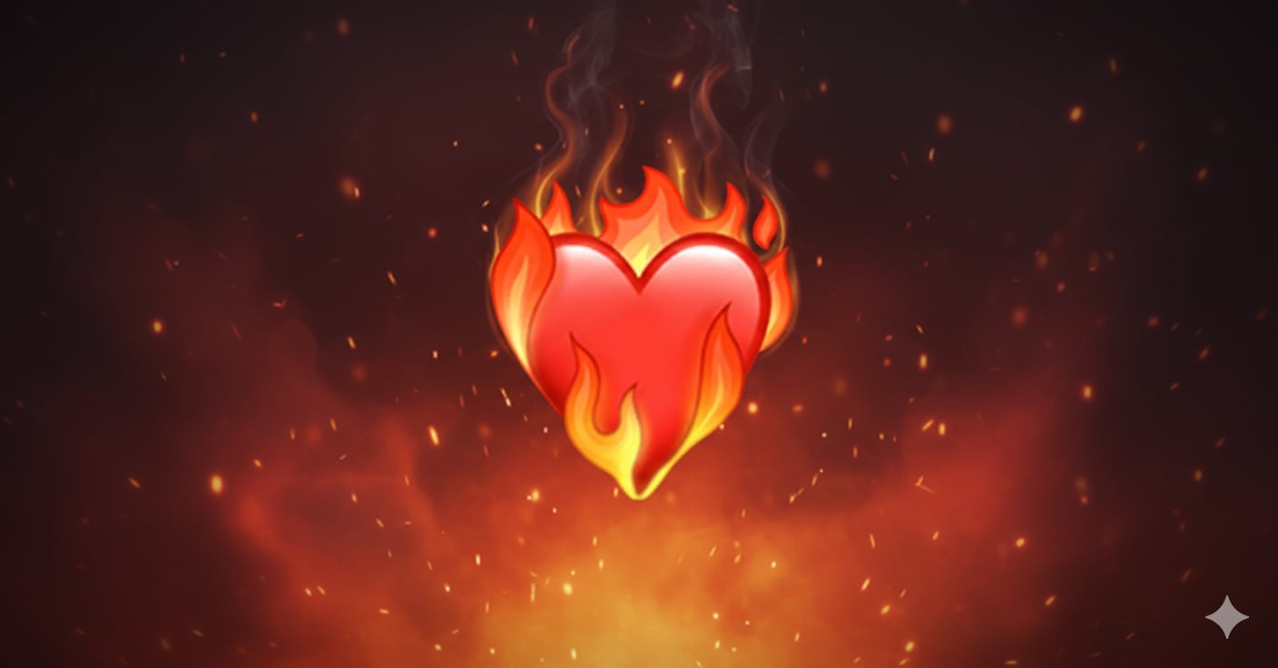 Emoji del corazón en llamas