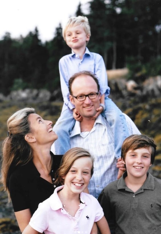 La familia Nassau. Robert y Julie con sus hijos: Alexander, Charlotte y Frederik