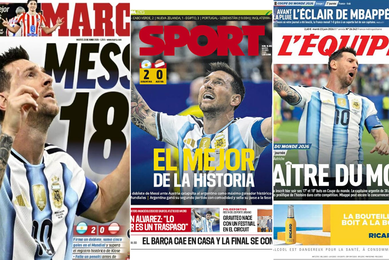Mundial 2026: Messi, en las tapas de los diarios del mundo tras lograr un nuevo récord