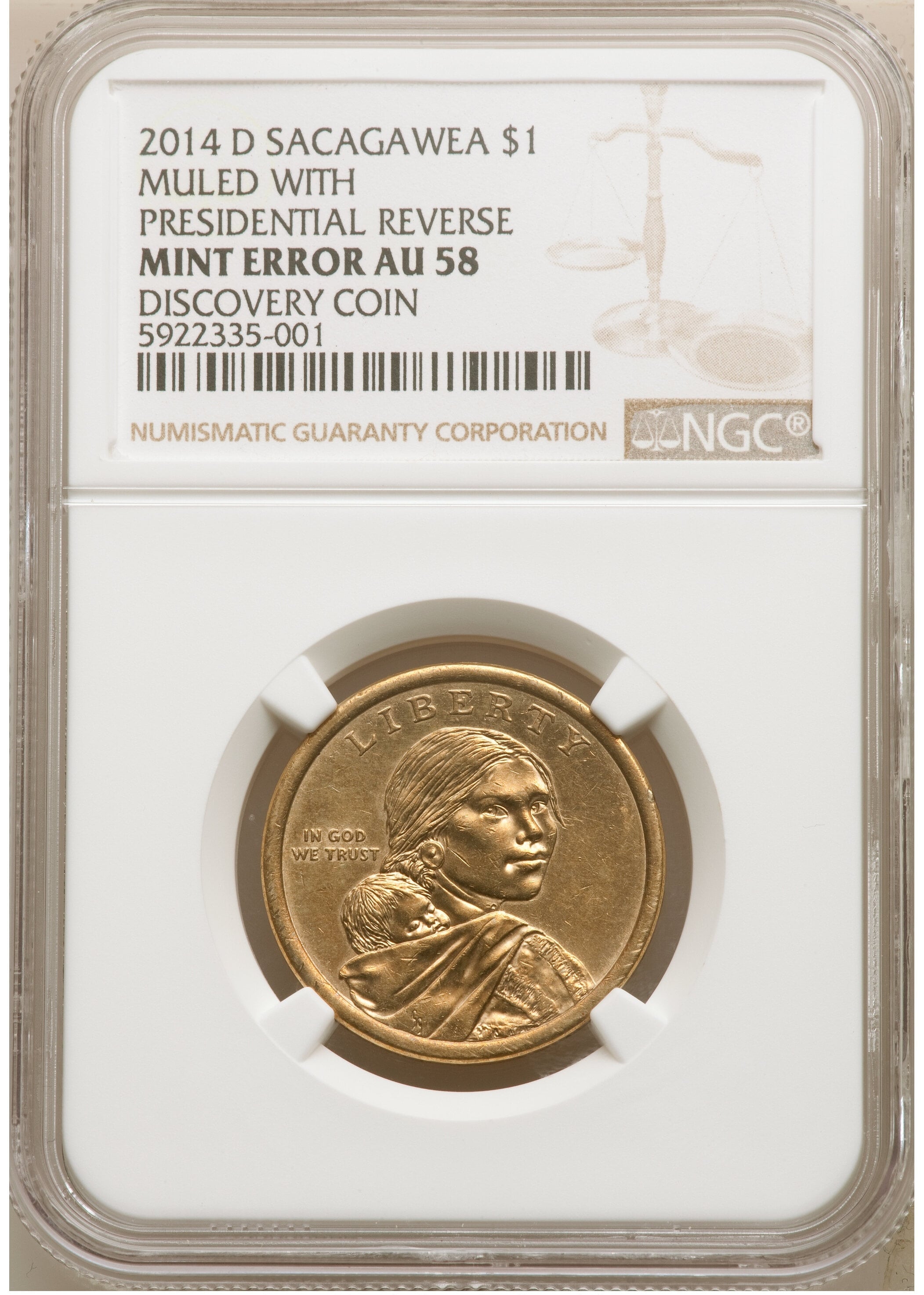 La pieza recibió la calificación de AU58 por NGC debido a su buen estado de conservación