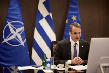 27-02-2022 El primer ministro de Grecia, Kyriakos Mitsotakis. POLITICA BALCANES EUROPA GRECIA EUROPA INTERNACIONAL OFICINA DE PRENSA DEL PRIMER MINISTRO DE UCRANIA