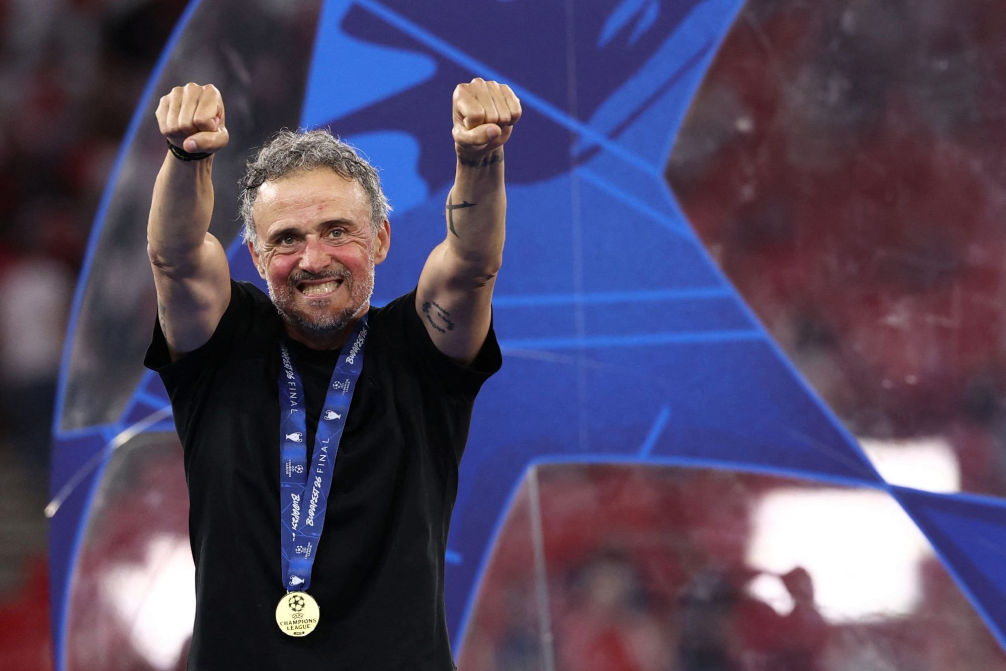 El festejo de Luis Enrique, tras otro título con PSG