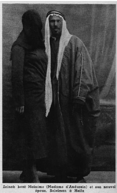 Marga con el esposo beduino Soleiman el Dekmari (Foto en Cautiva en Arabia, de Morató)