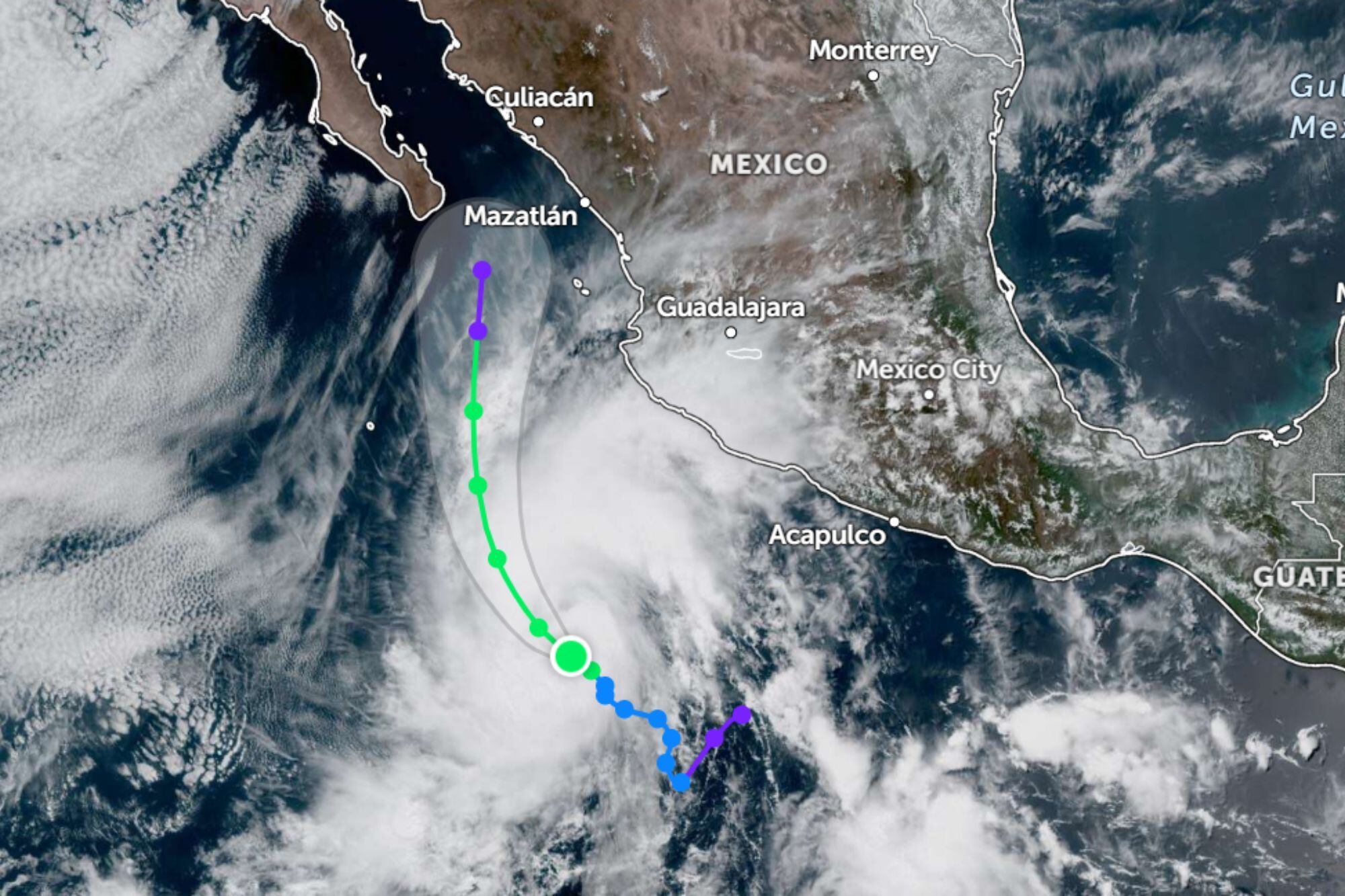 El avance actual de Alvin como post ciclón tropical