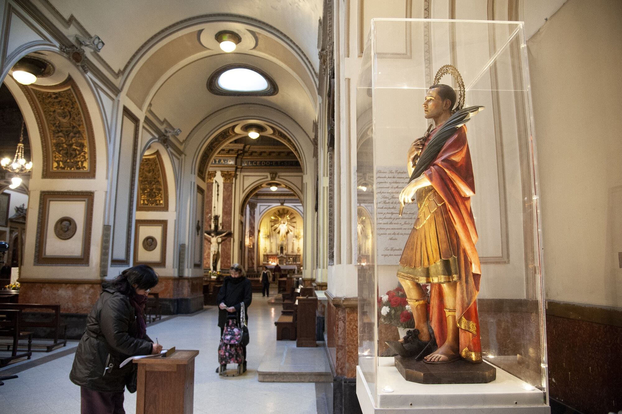 La figura de San Expedito en la iglesia Nuestra Señora de Balvanera