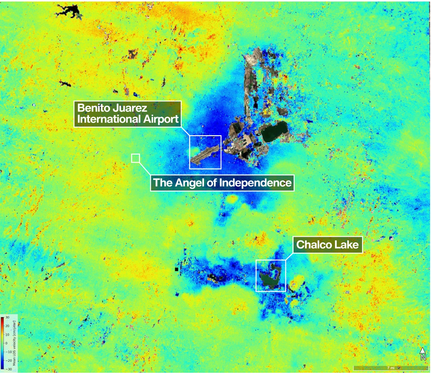 Así luce el hundimiento de CDMX, según la NASA