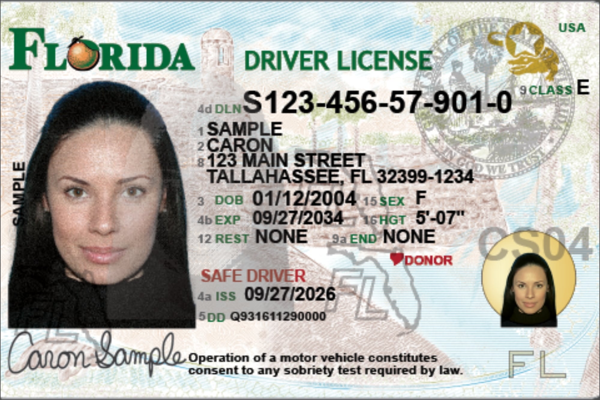 La nueva licencia de Florida incluye una naranja en lugar de la