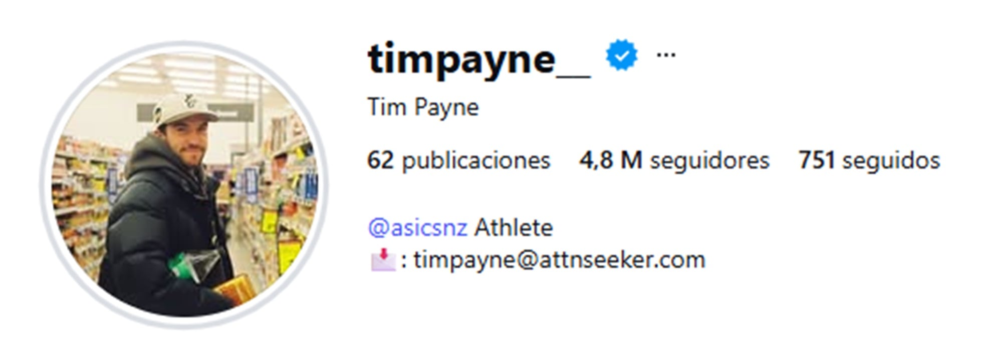 Tim Payne está a menos de 200.000 seguidores de llegar a los 5.000.000, una cifra impensada apenas una semana atrás