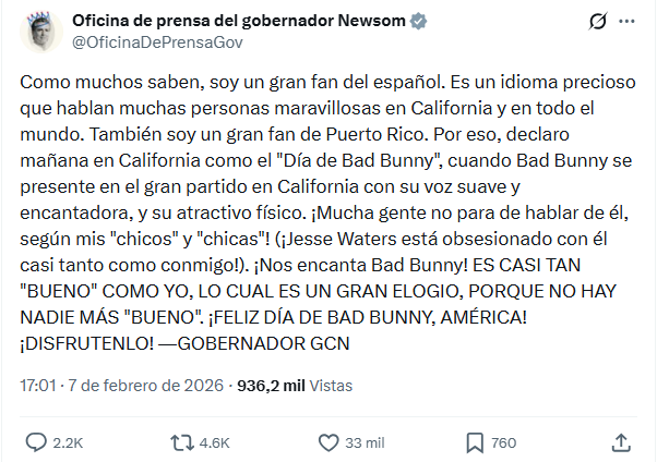Newsom expuso su interés en Puerto Rico con las razones detrás del homenaje al cantante