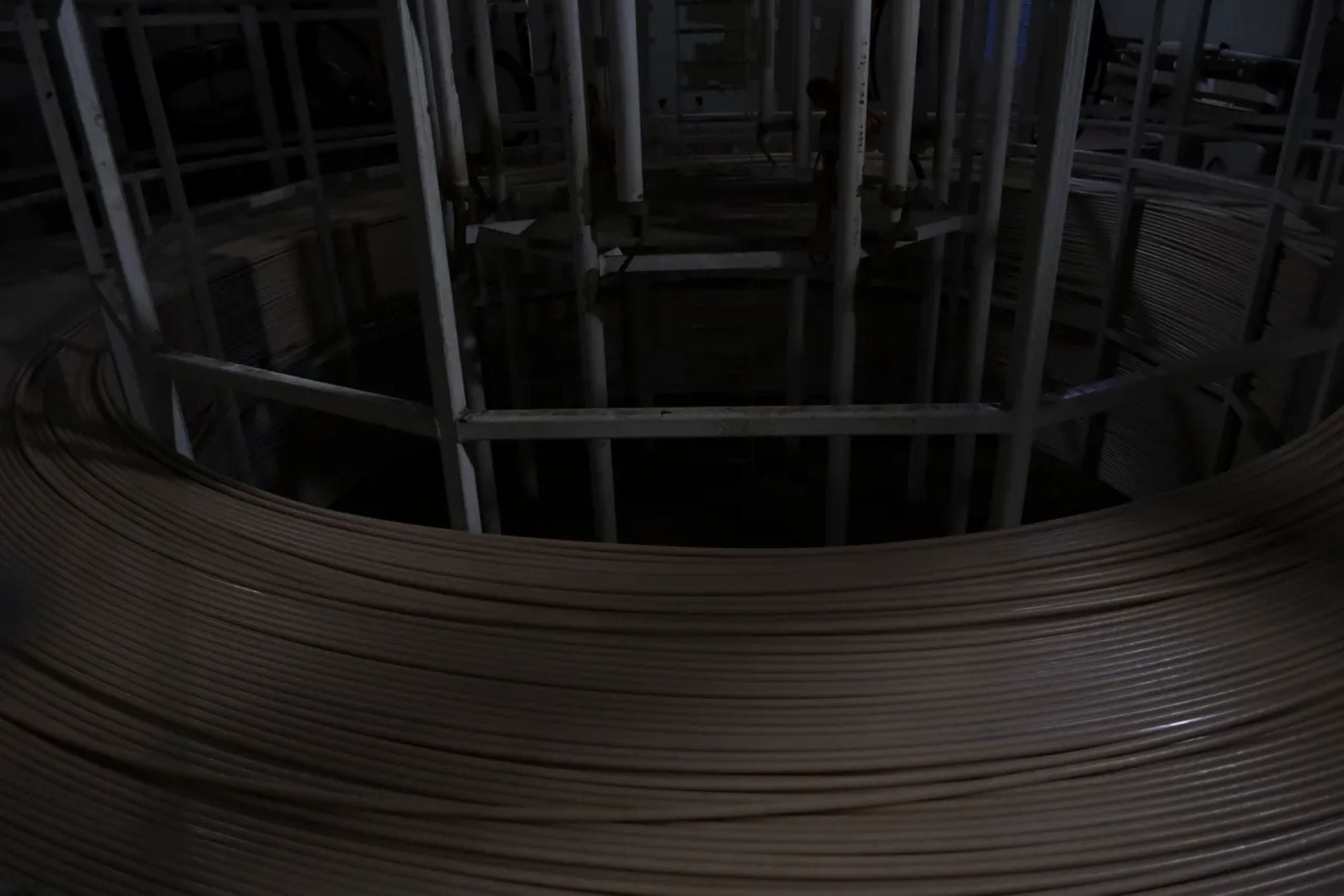 Una parte del cable TAT-8 recuperado durante la misión