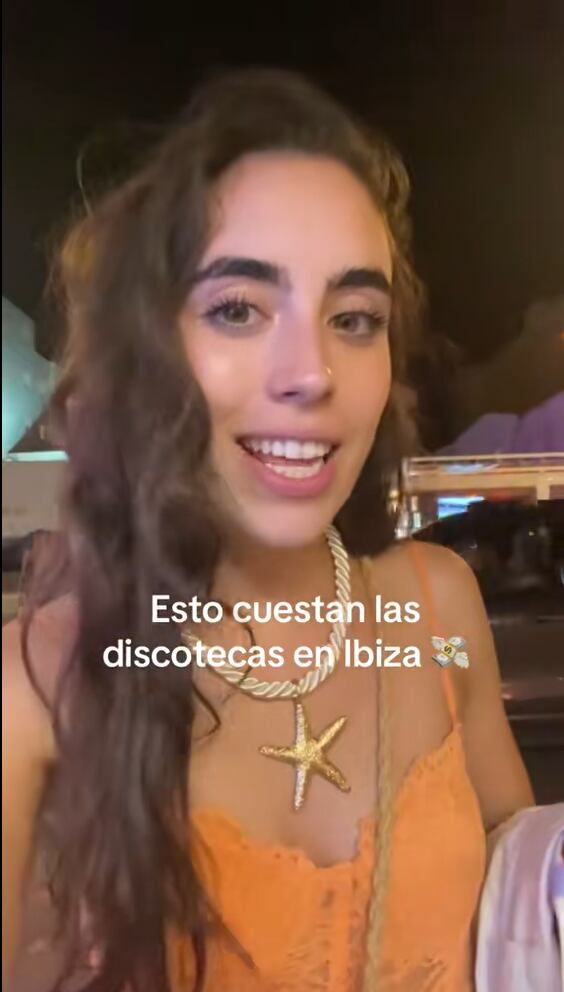 La tiktoker se mostró indignada por los precios de la entrada a los boliches en Ibiza (Foto: Captura TikTok @ireneisern3)