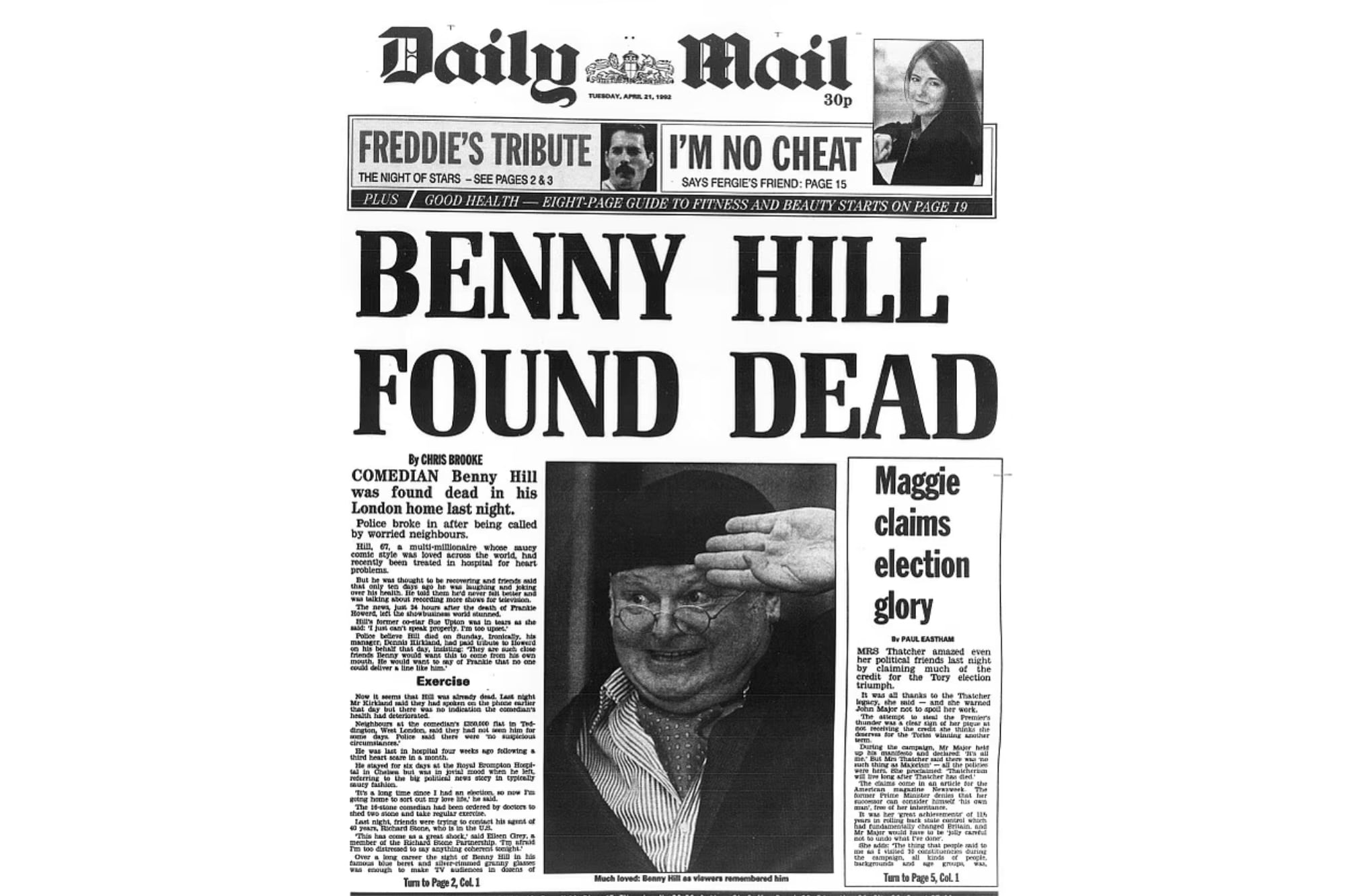 Benny Hill murió el 20 de abril de 1992