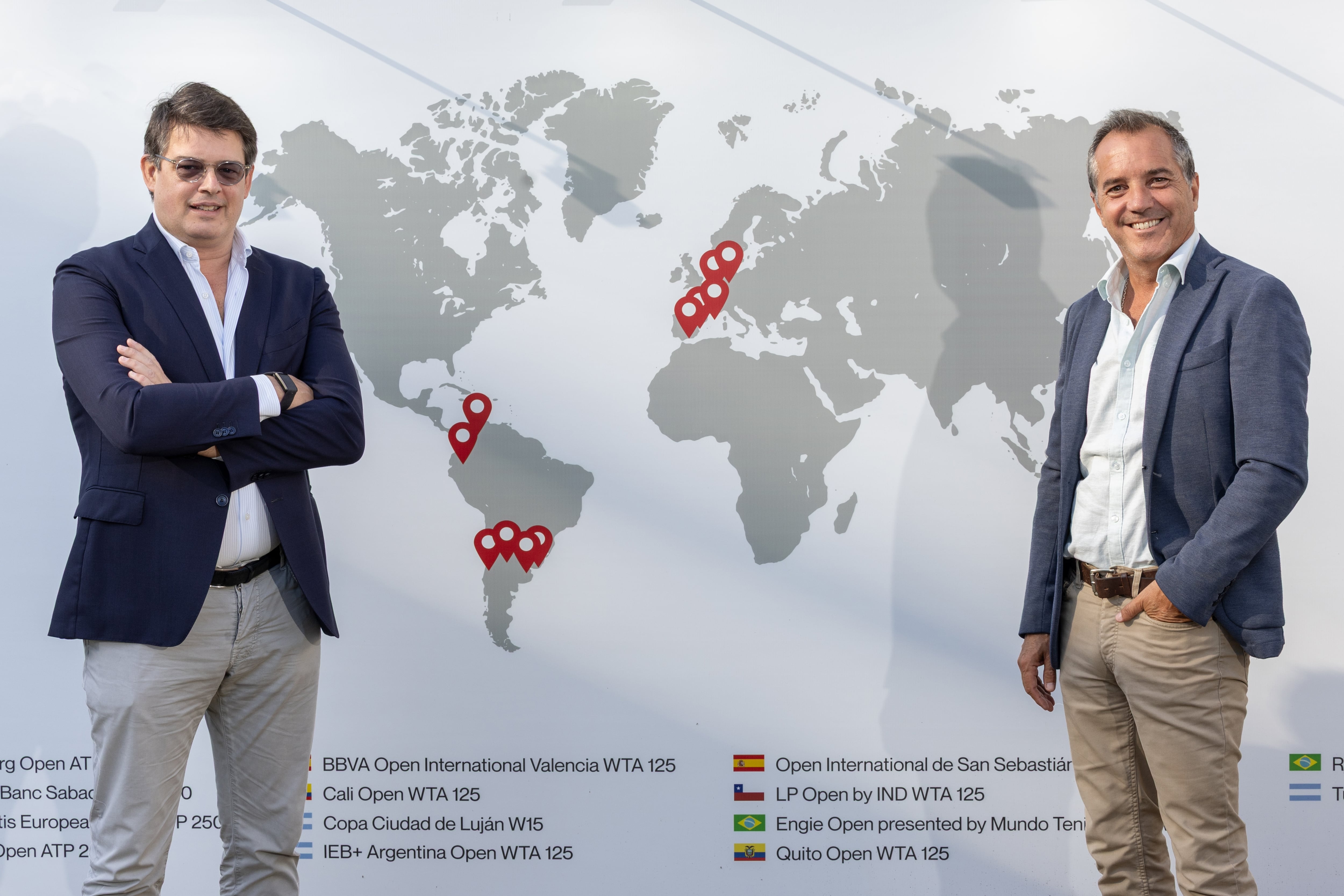 Kristoff Puelinckx y Martín Hughes, ejecutivos de Tennium, la empresa -hasta ahora- propietaria del torneo de Buenos Aires
