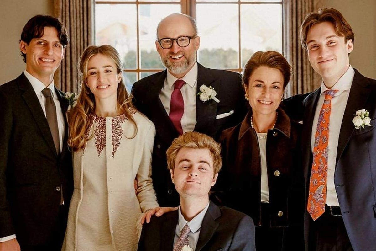 El príncipe Robert de Luxemburgo y sus hijos en una imagen compartida en redes sociales