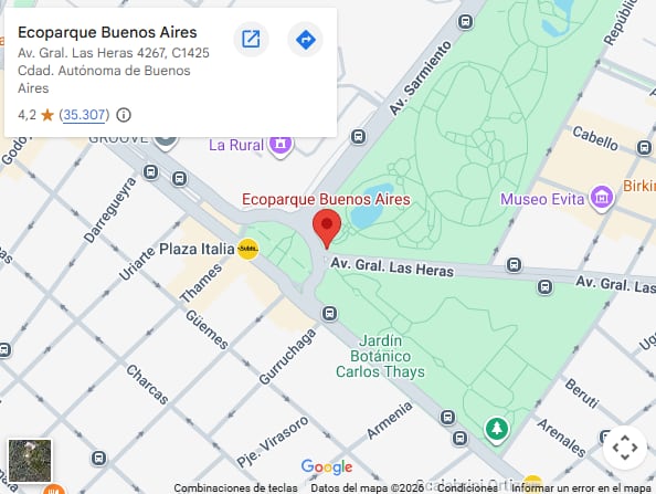 El espacio recreativo se encuentra enfrente de Plaza Italia