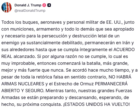 El posteo de Donald Trump