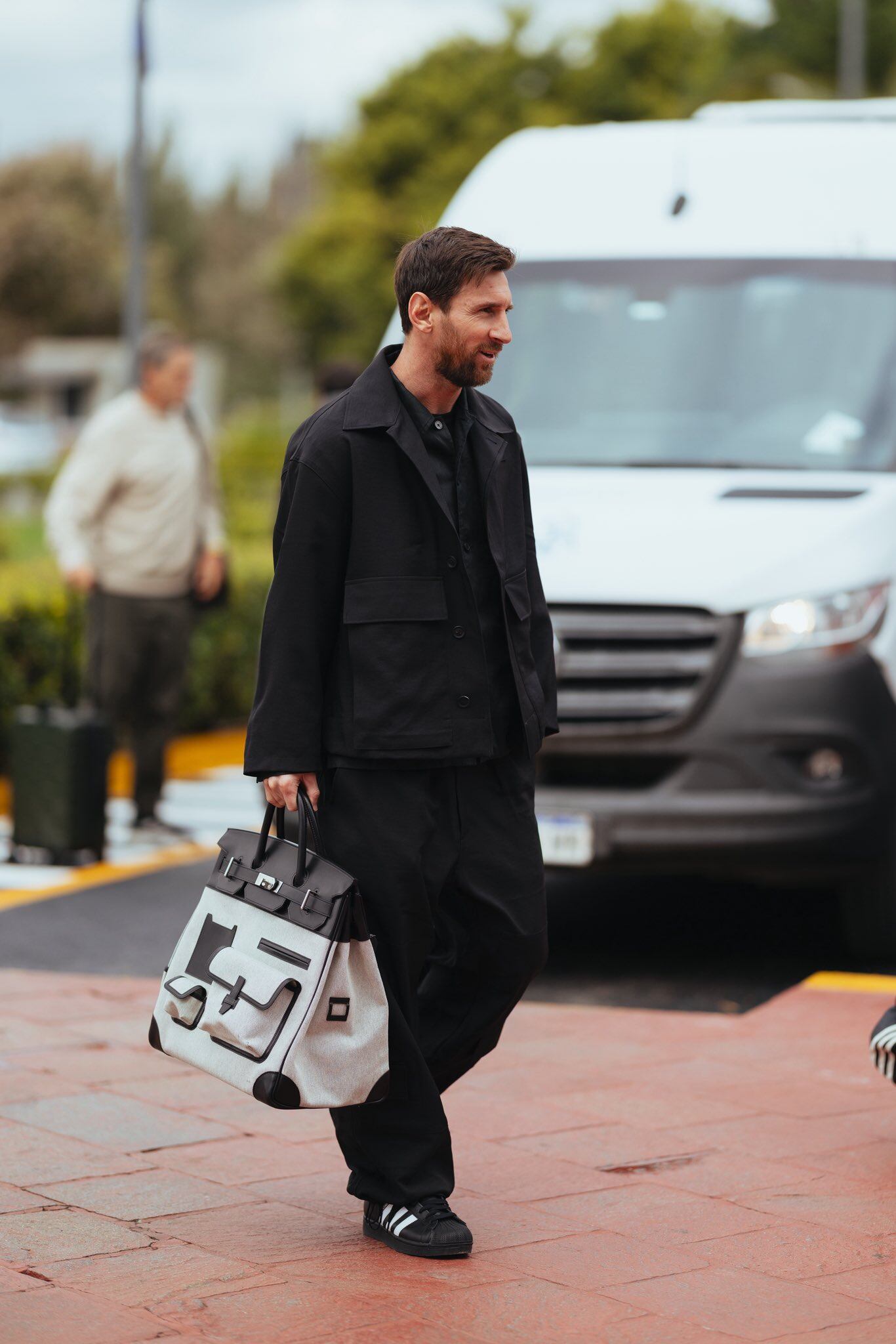 El capitán argentino, este lunes, en el predio de Ezeiza, donde tuvo su primera práctica