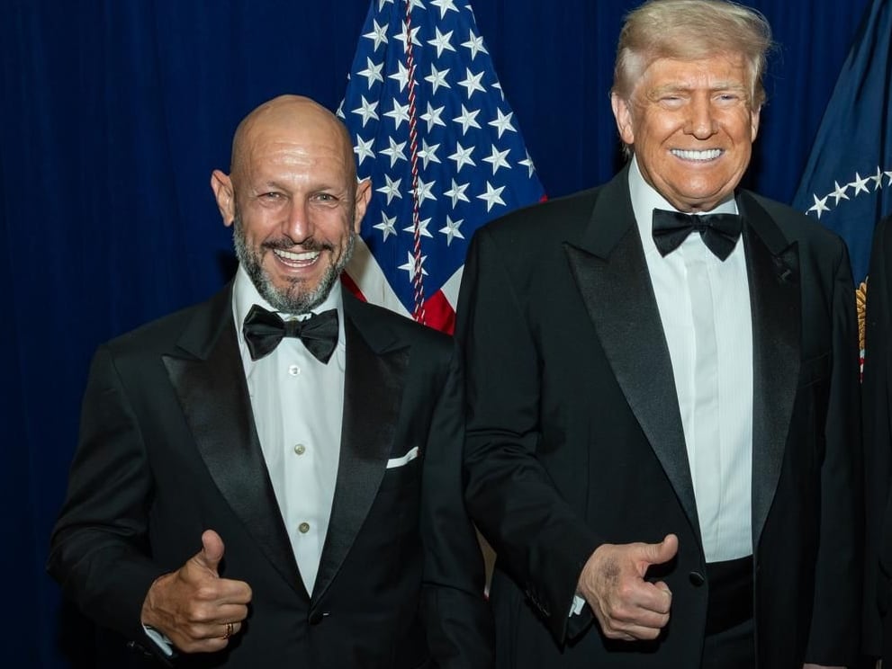 Leonardo Scatturice, con Donald Trump, en el estreno de
