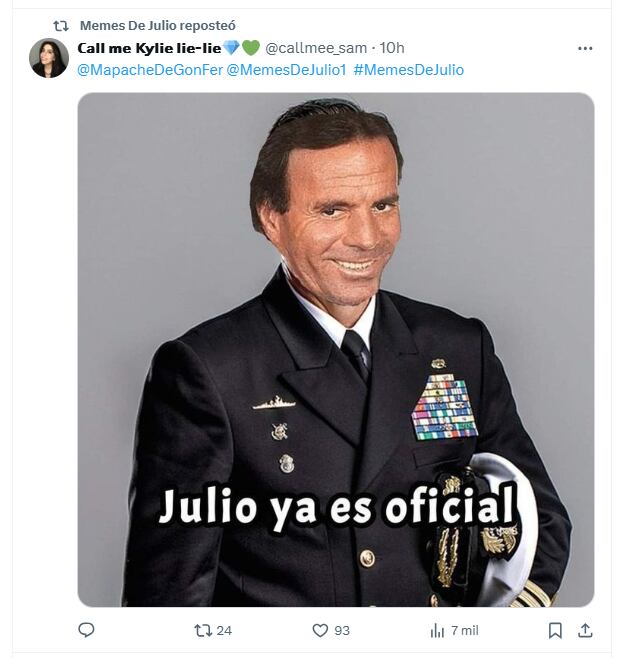 Llegó julio y estallaron los memes (Foto: Captura X/@callmee_sam)