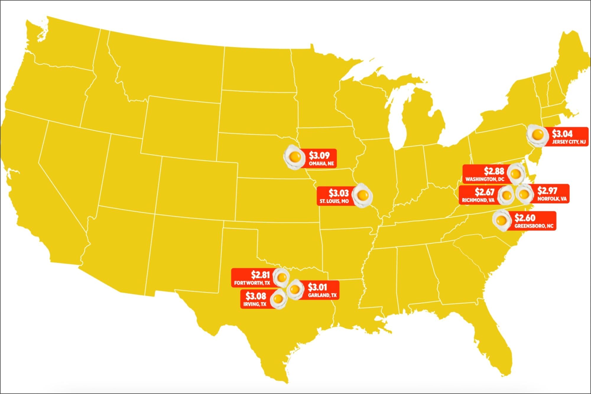 Inflación: el último informe de DoorDash situó a una ciudad de Texas entre las más asequibles para desayunar 6 El mapa de DoorDash muestra las ciudades con los desayunos más asequibles en EE.UU., con tres áreas de Texas incluidas